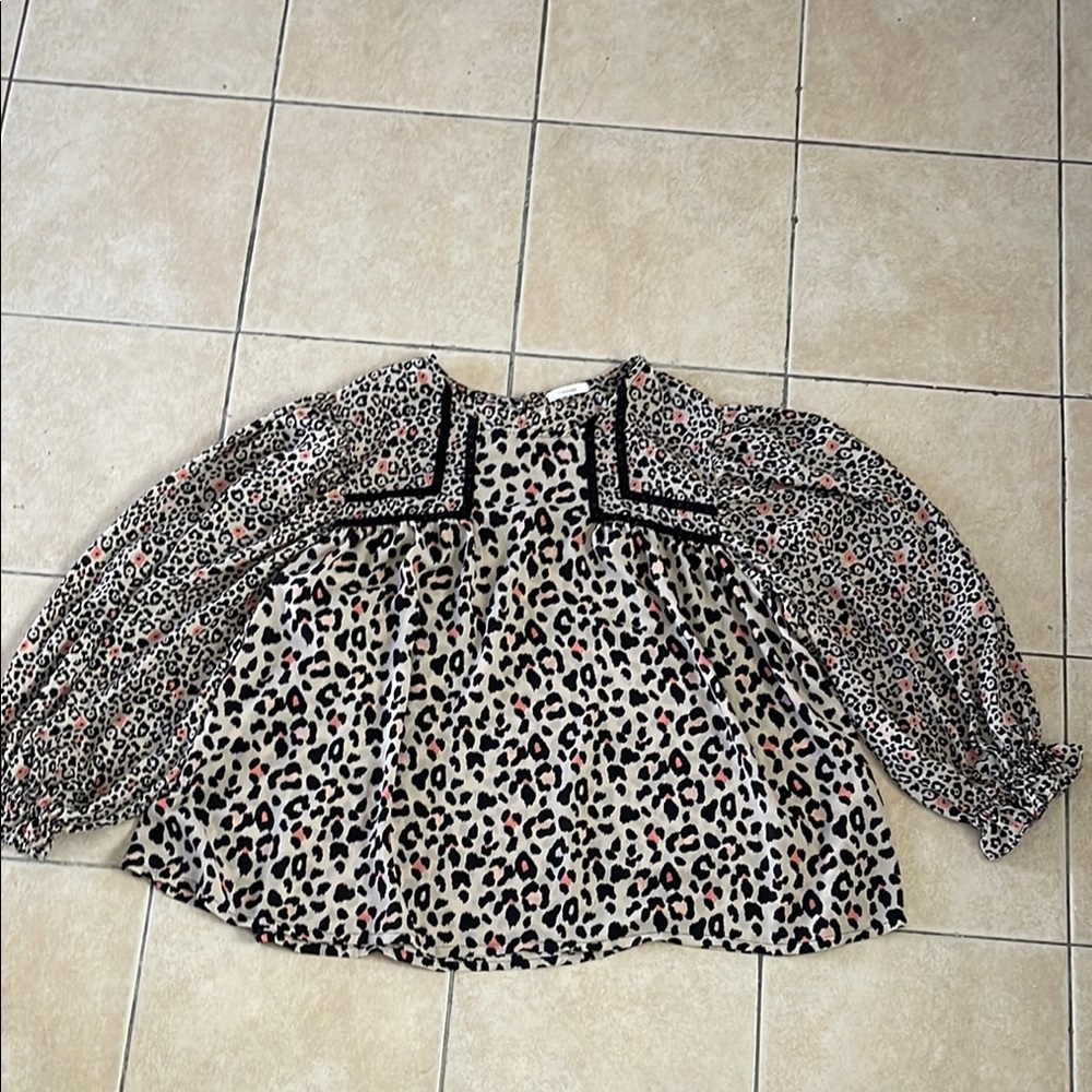 Maurices Leopard Print Blouse - Black, Brown, Cream